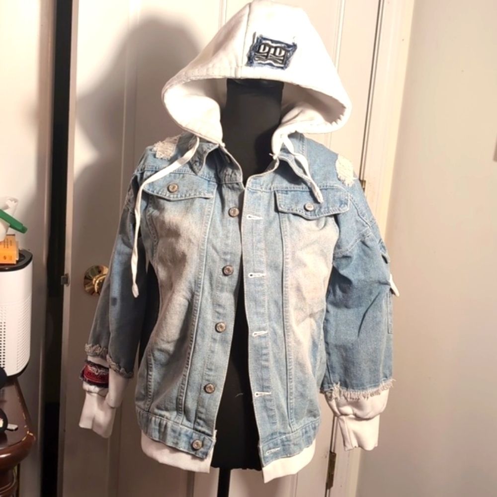 Naruto Kakashi Hatake Denim Jacket Hoodie Unisex M - Picture 4 of 14